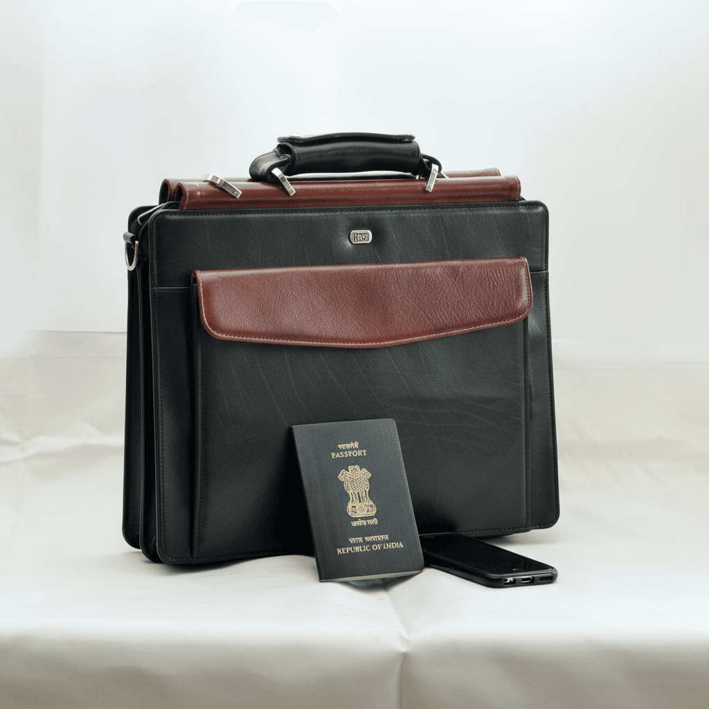 Dual Tone Executive Leather Office Briefcase