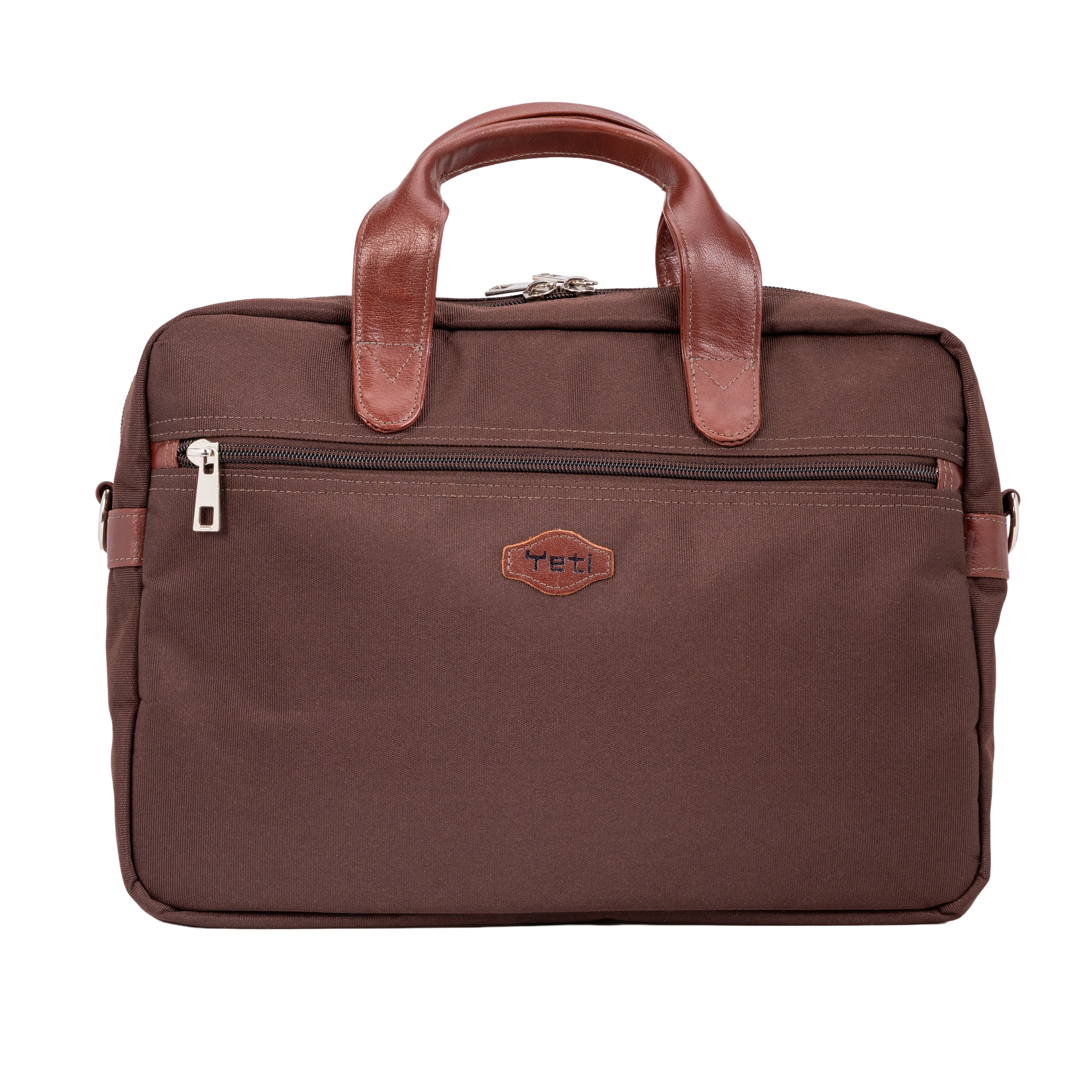 Hybrid Fabric and Leather Office Bag