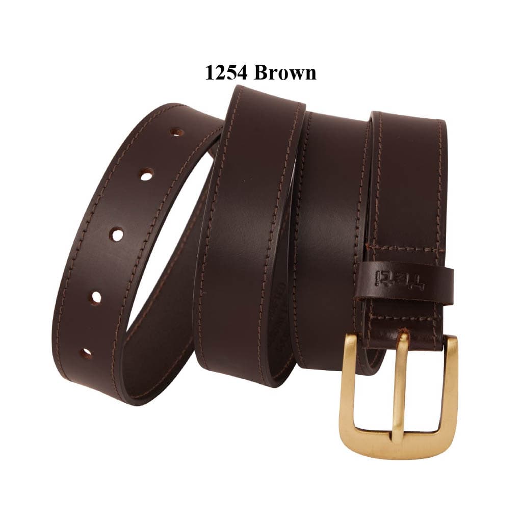Premium Brown Stitched Leather Belt view 1