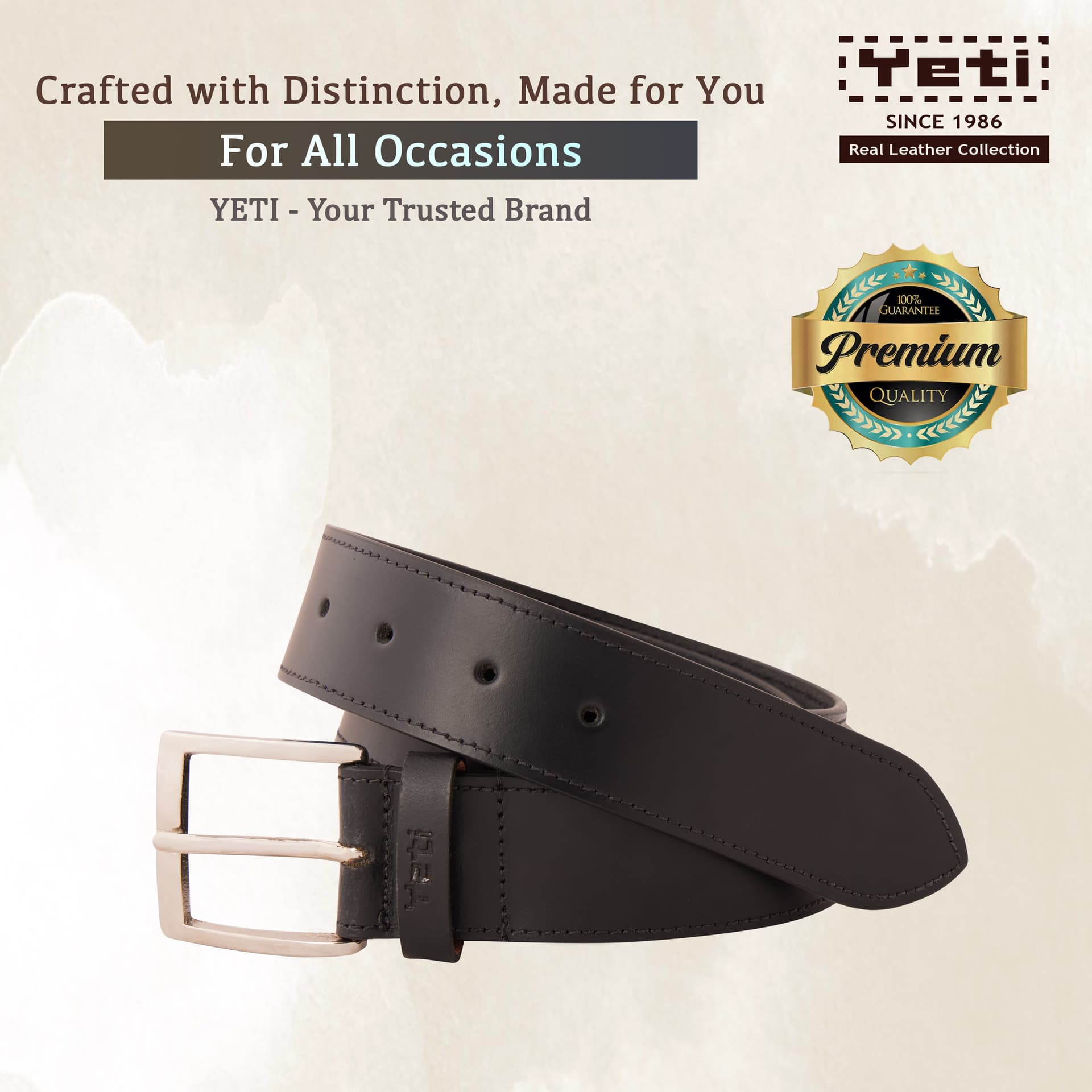 Classic Smooth Black Leather Belt view 6