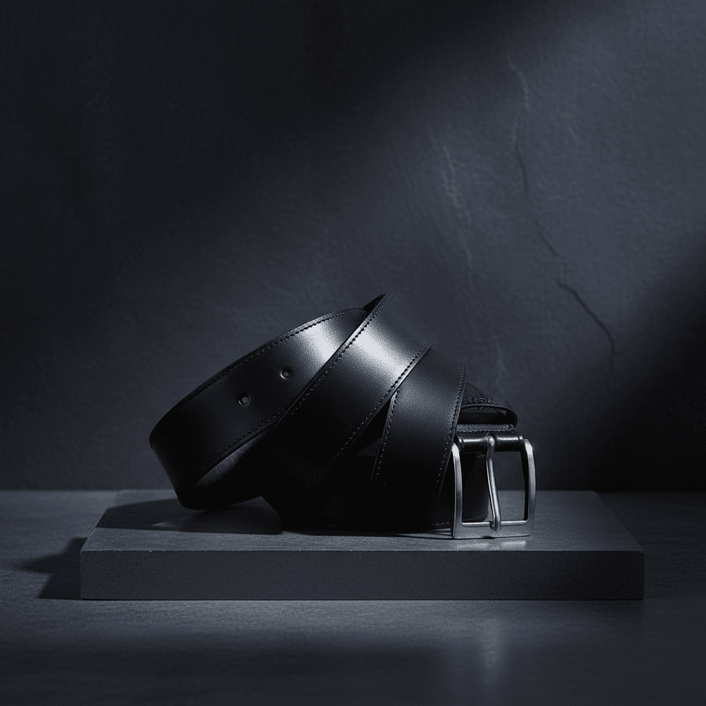 Classic Smooth Black Leather Belt