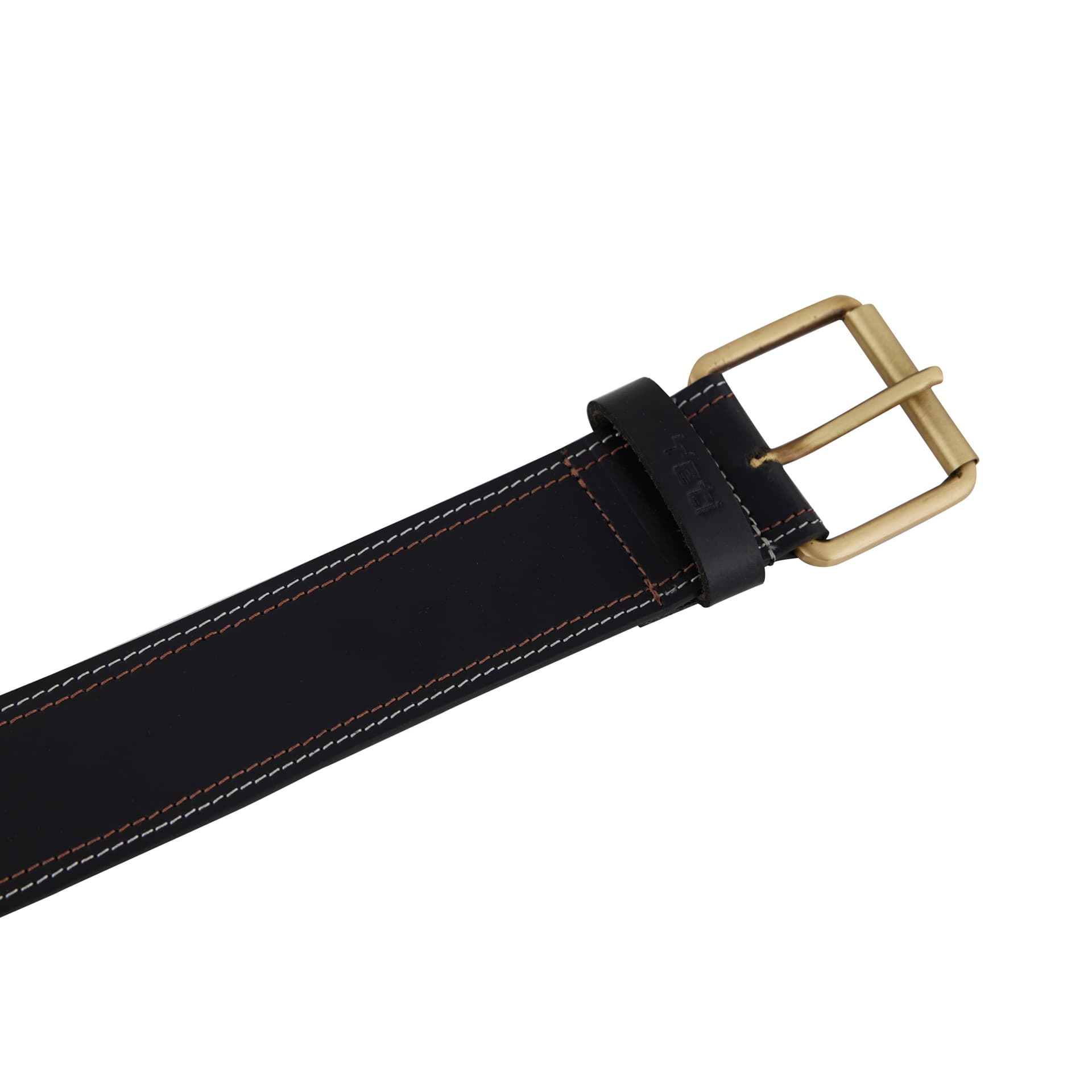 Contrast Stitch Brown Leather Belt view 4