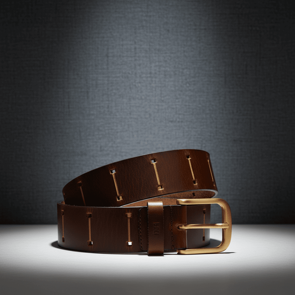 Designer Pattern Brown Leather Belt