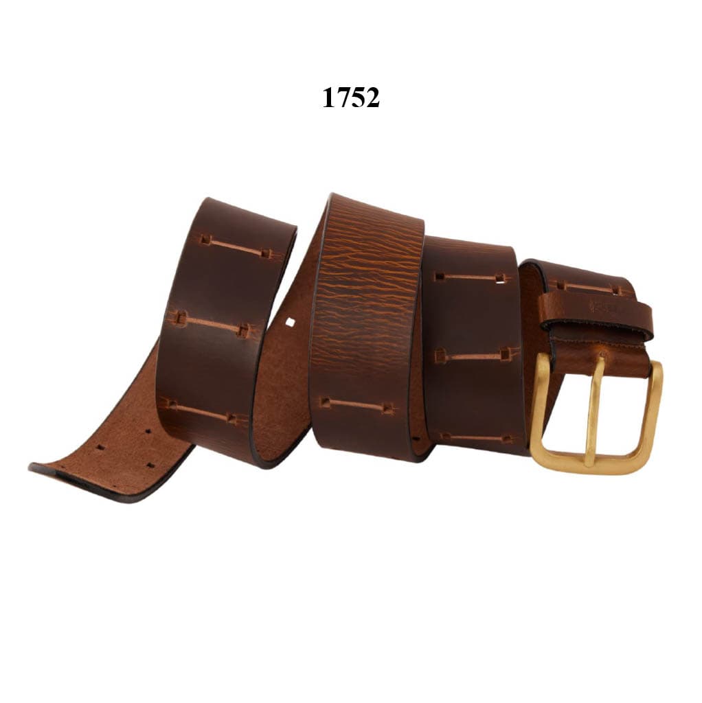 Designer Pattern Brown Leather Belt view 1