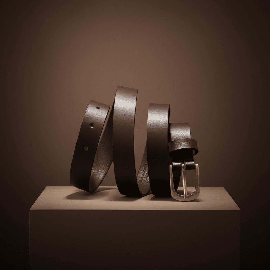 Classic Brown Leather Men's Formal Belt