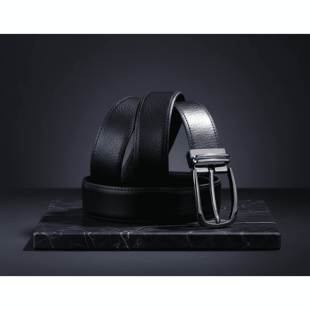 Classic Line Black Leather Formal Belt
