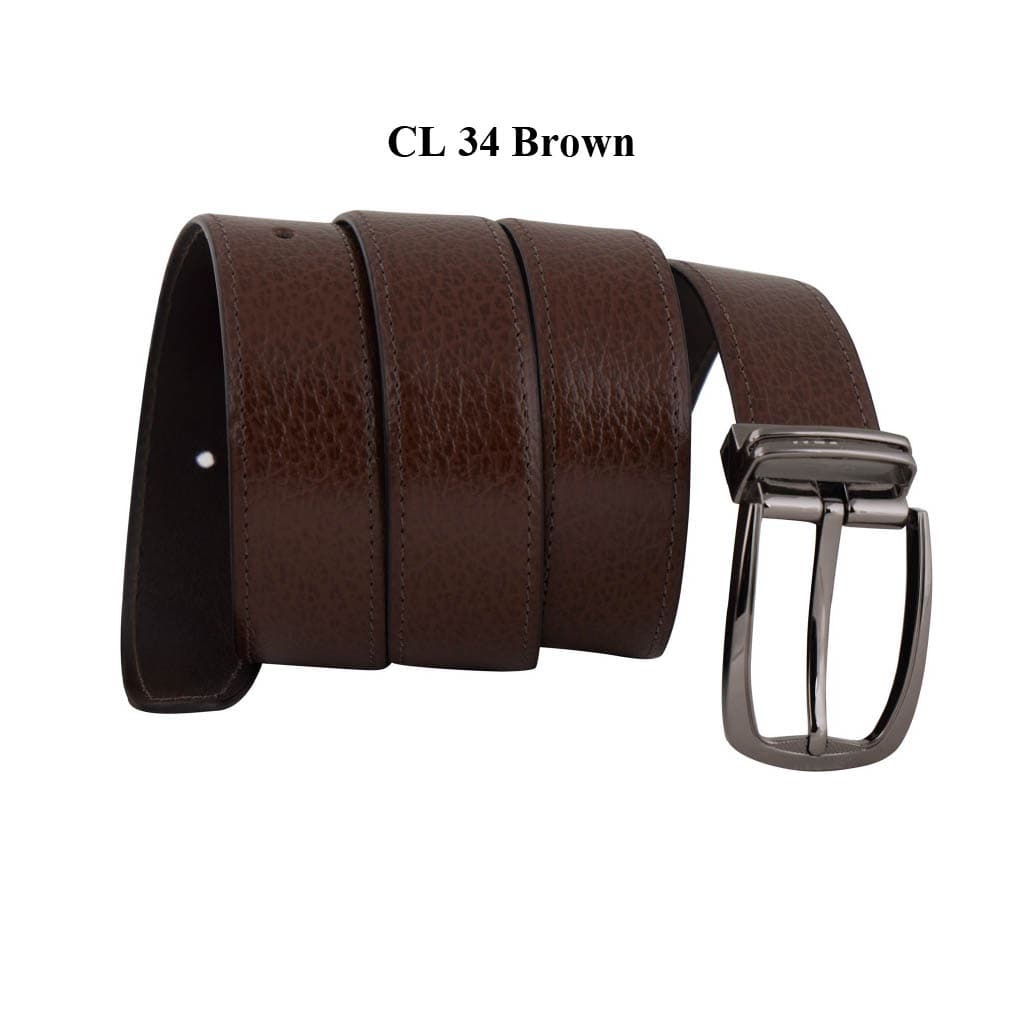 Classic Line Brown Leather Formal Belt