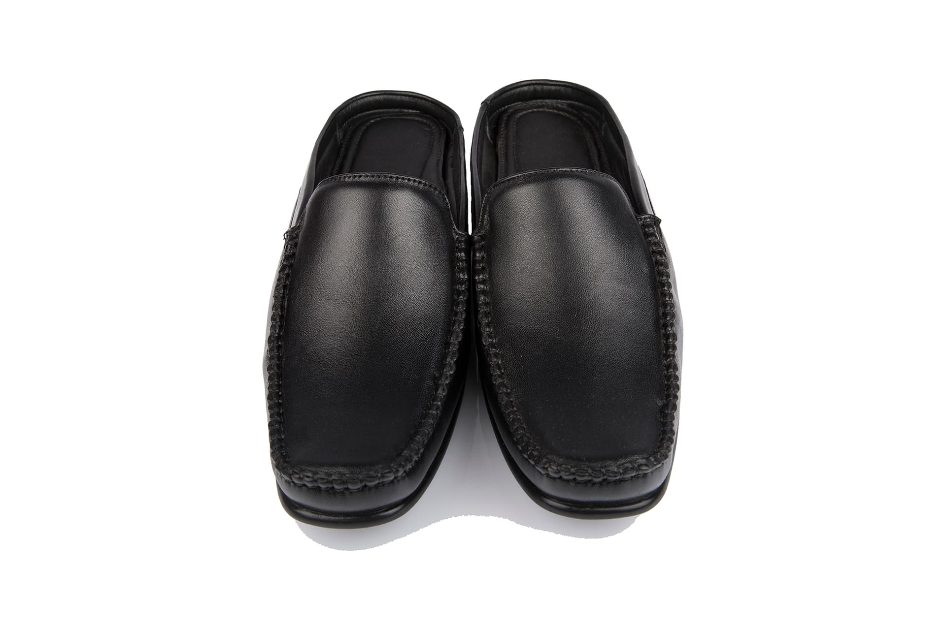 Classic Black Leather Slip-On Loafers view 1