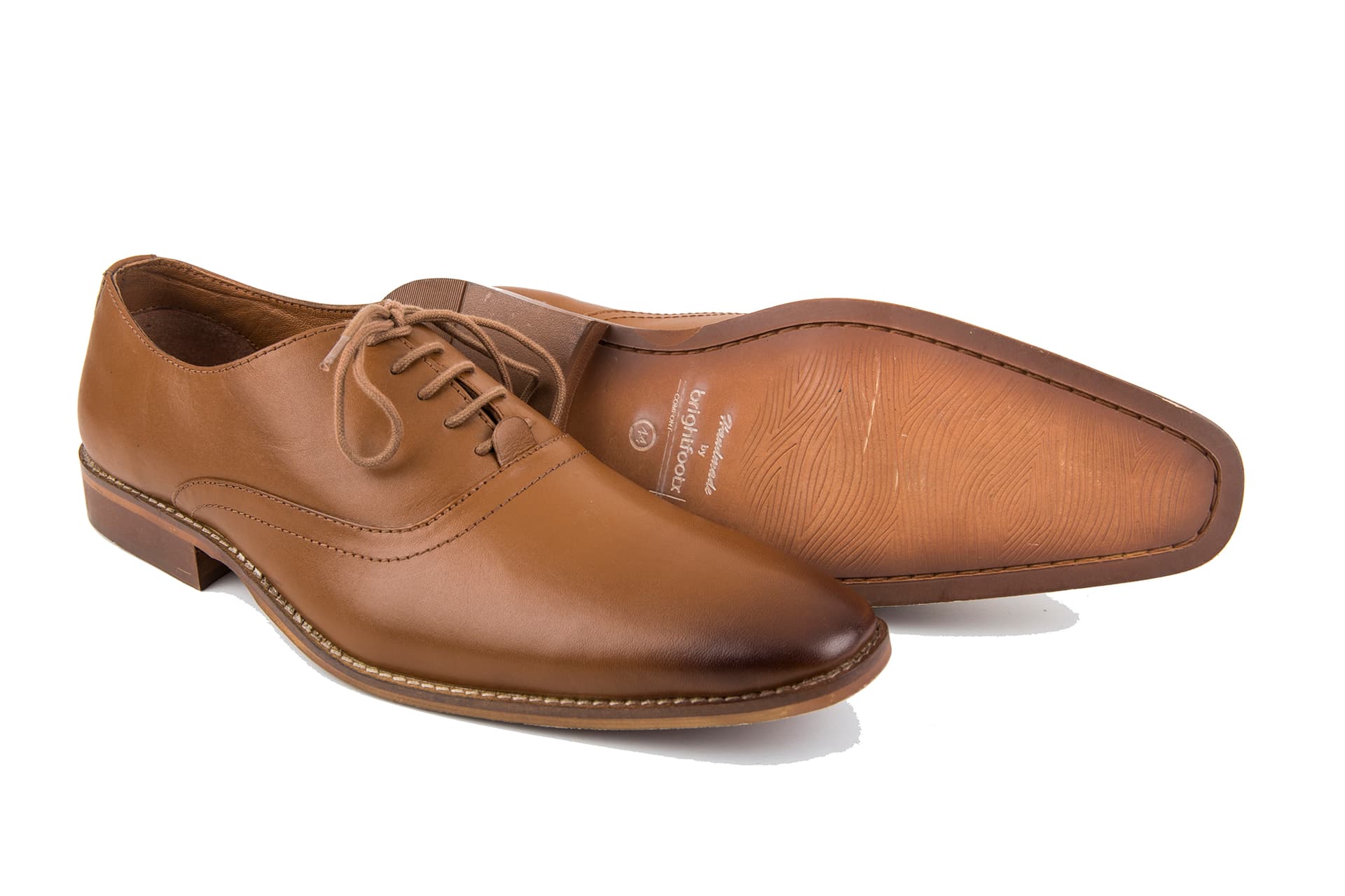 Tan Classic Leather Lace-Up Formal Shoes view 2