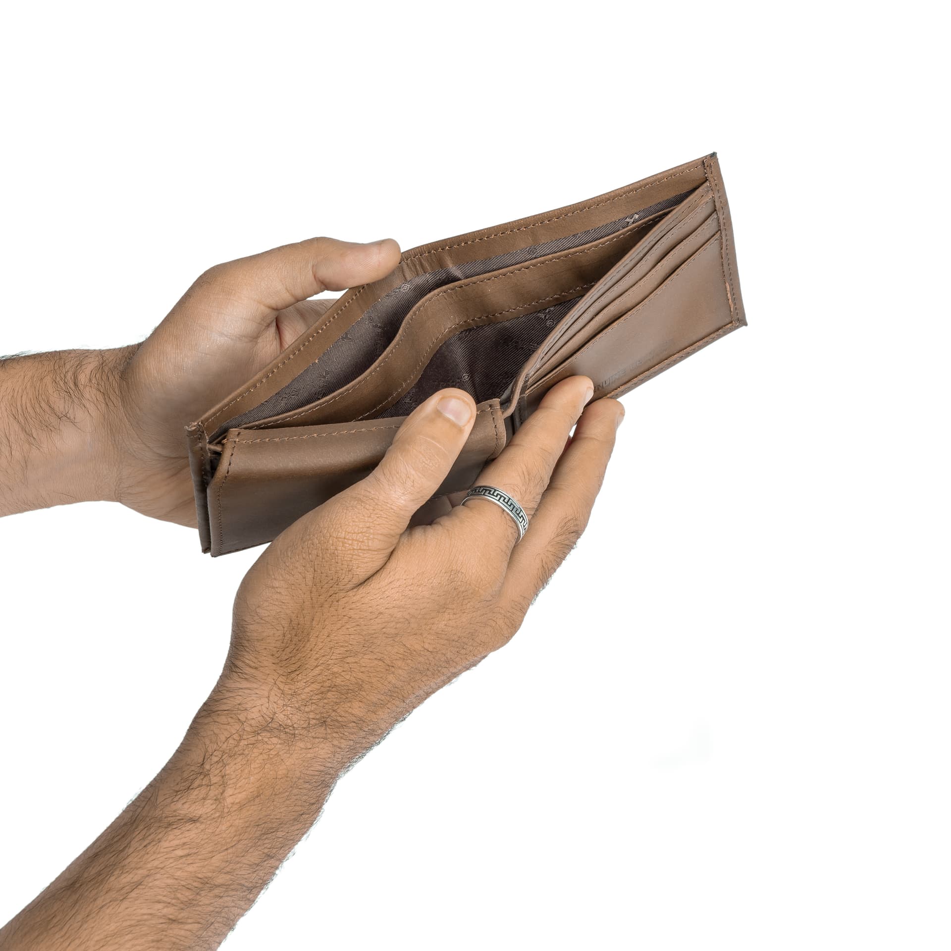 Vintage Brown Leather Bifold Wallet view 2