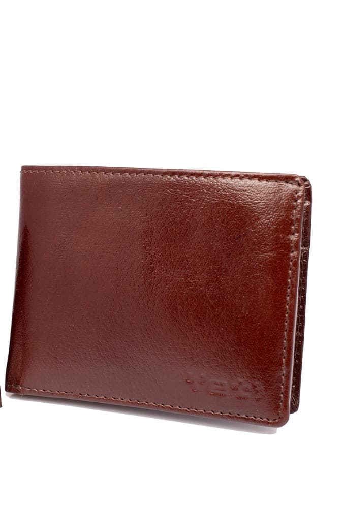 Cognac Tan Leather Bifold Wallet