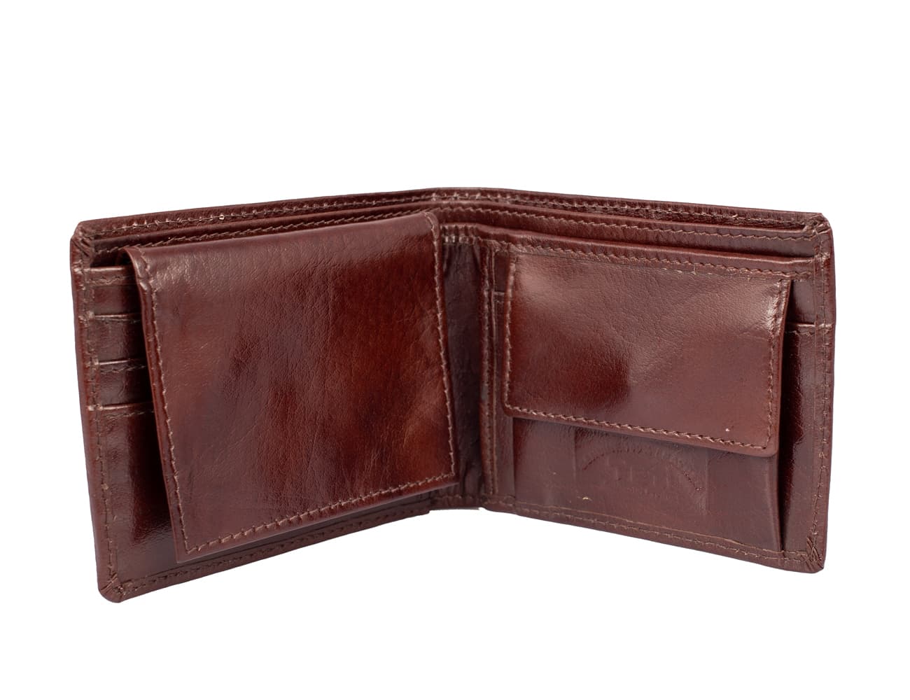 Cognac Tan Leather Bifold Wallet view 2