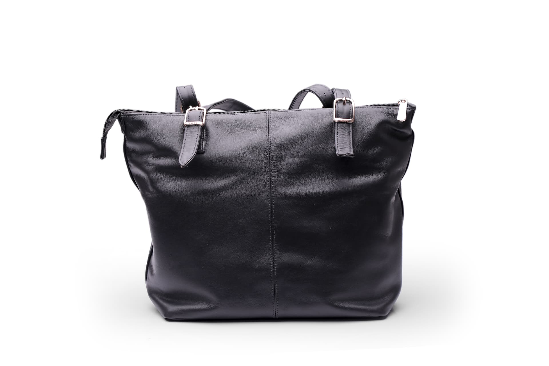 Black Leather Everyday Tote Purse view 2