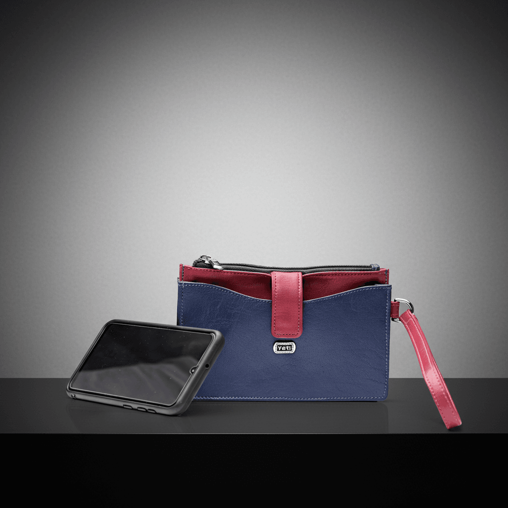 Dual-Tone Leather Wristlet Wallet