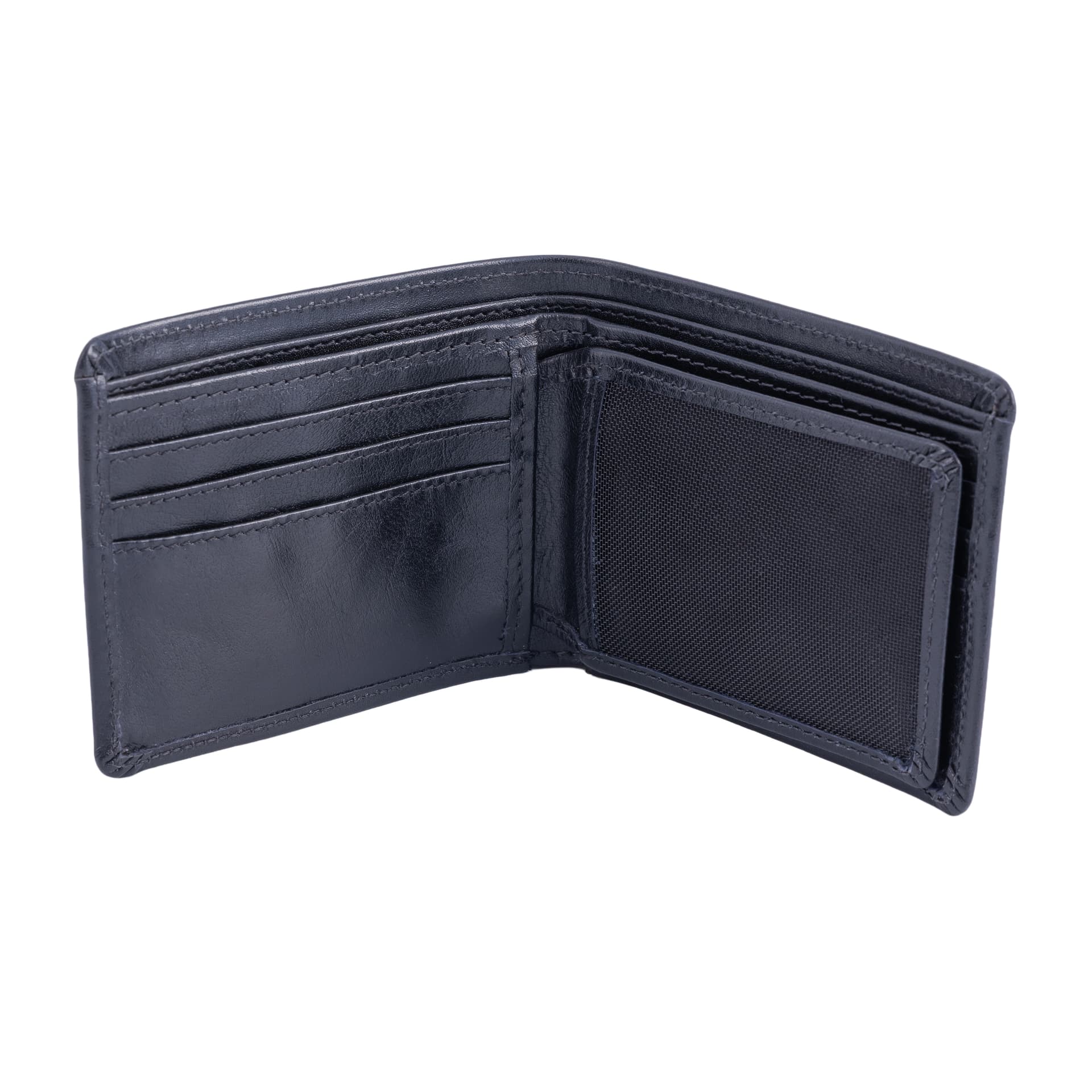 Premium Black Leather Bifold Wallet view 3