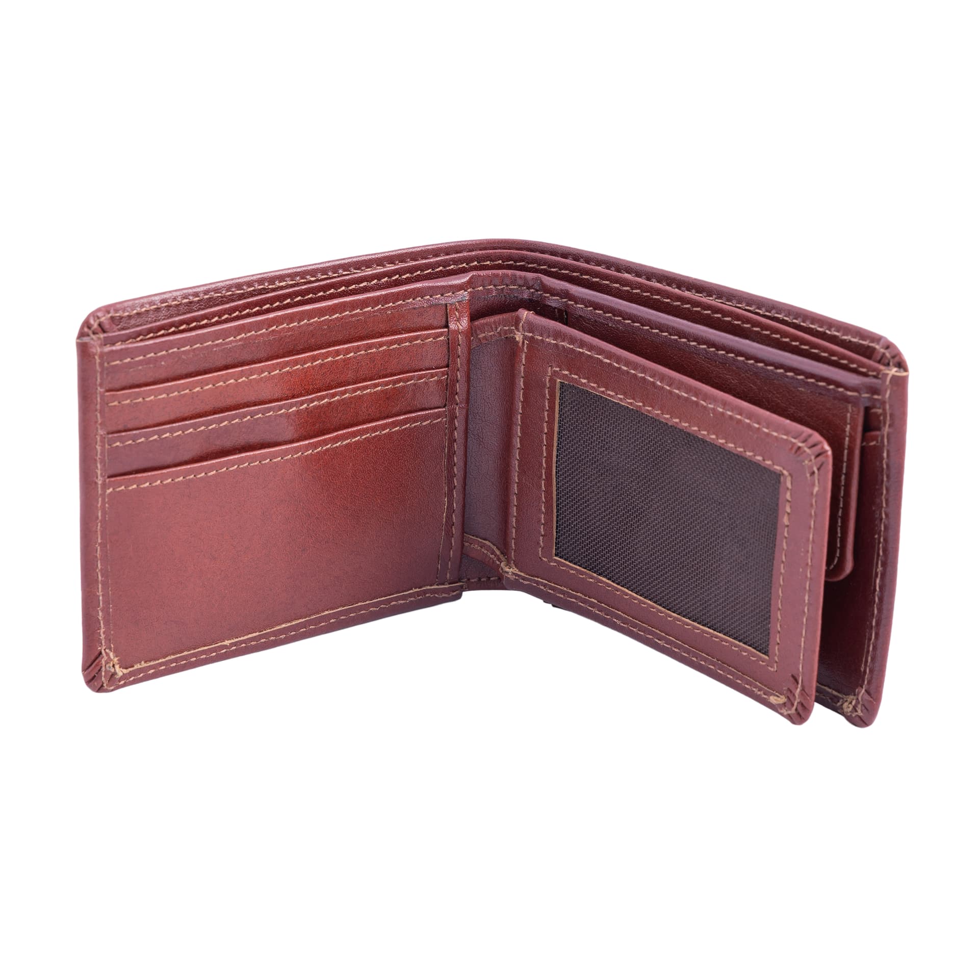 Classic Tan Leather Bifold Wallet view 3
