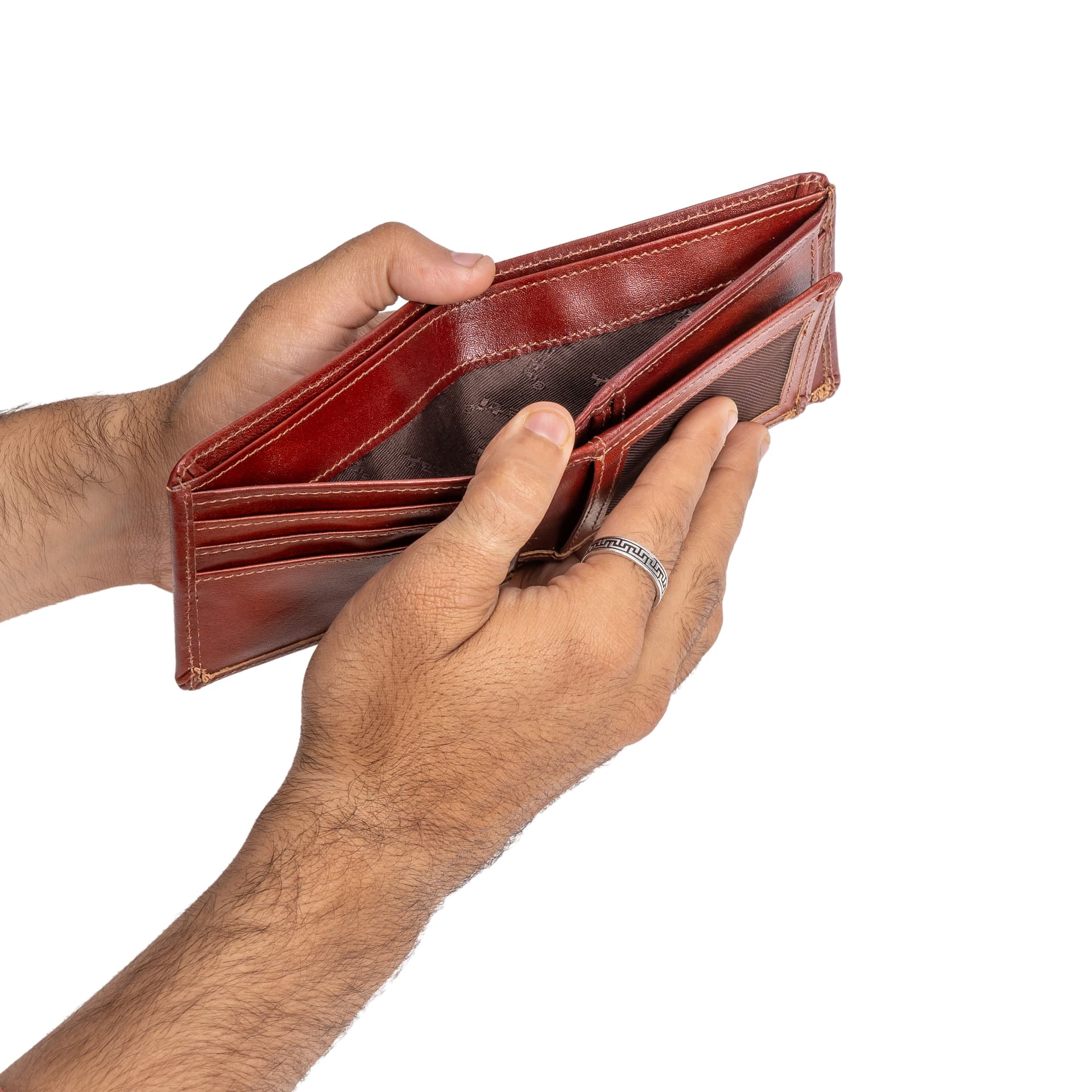 Classic Tan Leather Bifold Wallet view 4