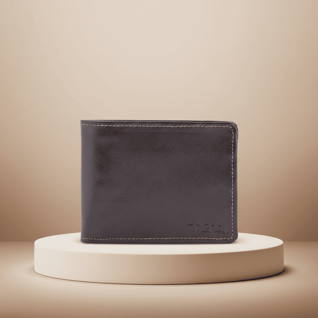 Chocolate Brown Leather Bifold Wallet