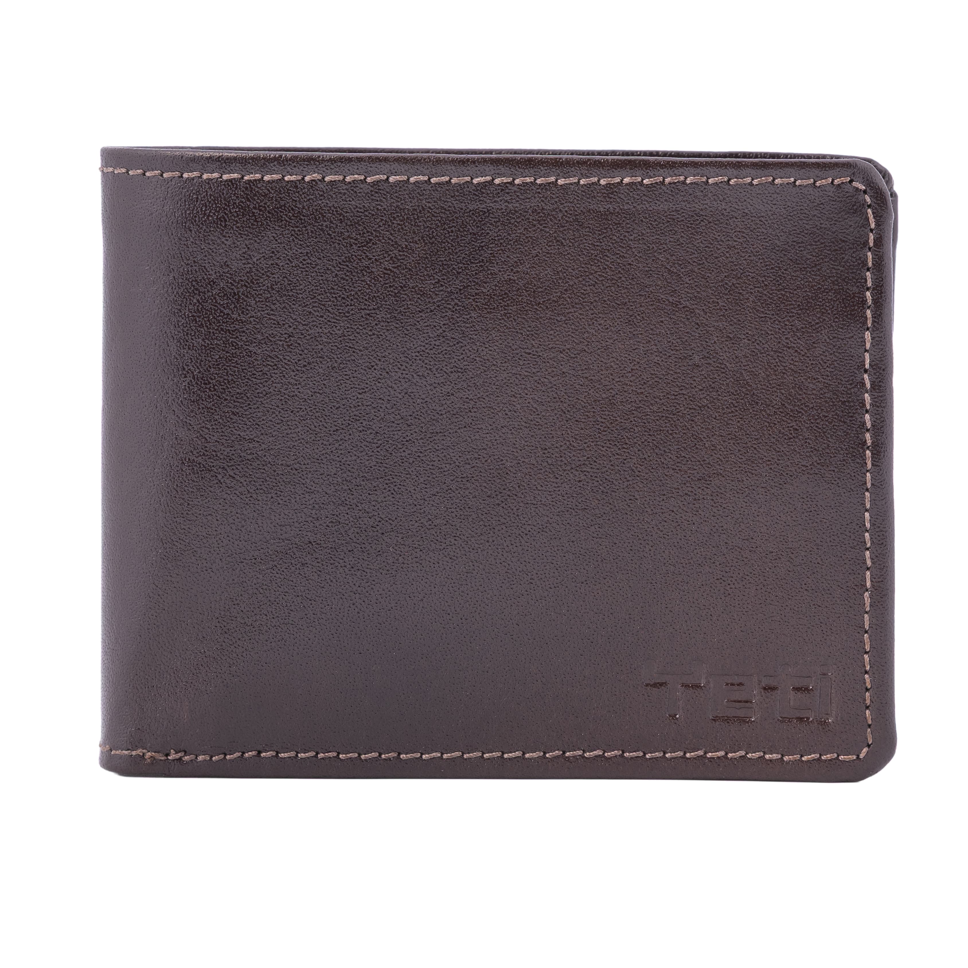 Chocolate Brown Leather Bifold Wallet