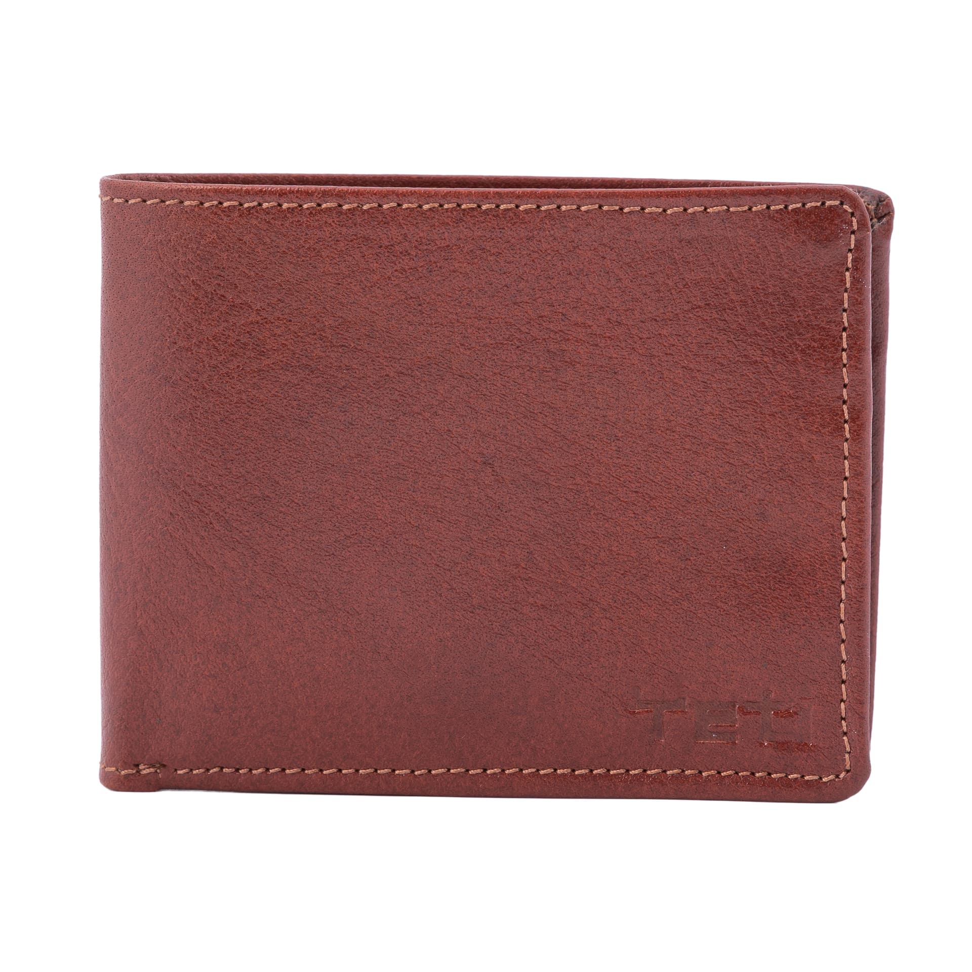 Rustic Tan Leather Bifold Wallet view 1