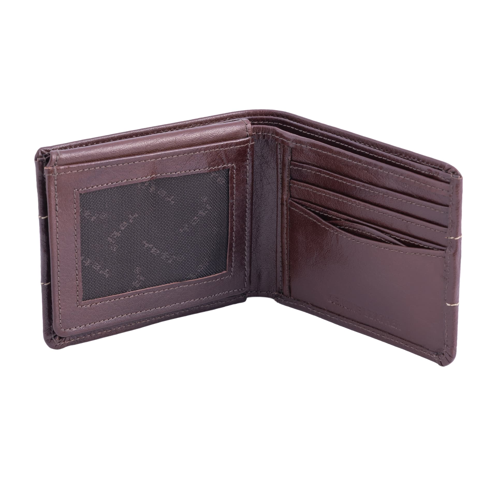 Textured Panel Leather Bifold Wallet view 2