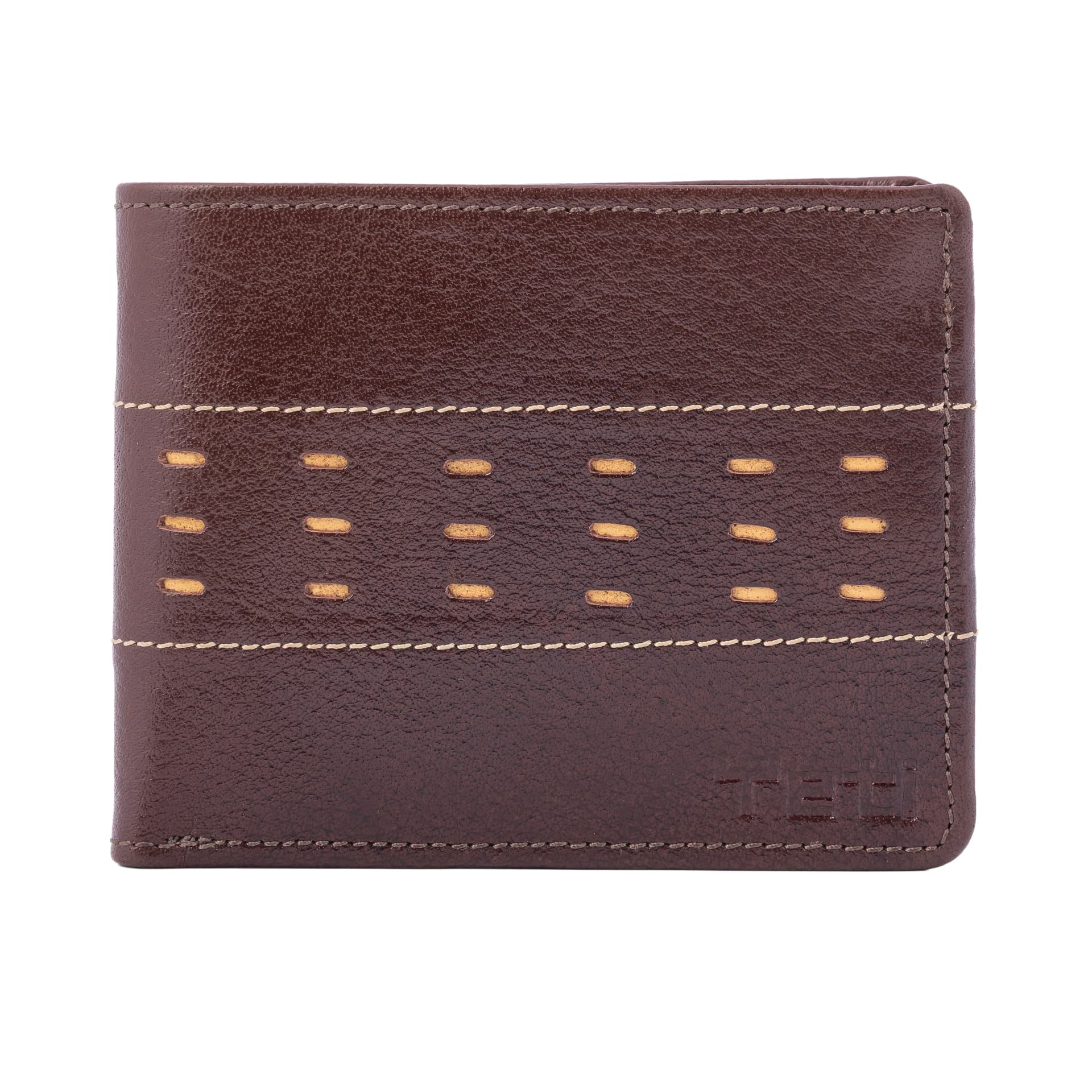 Textured Panel Leather Bifold Wallet view 1