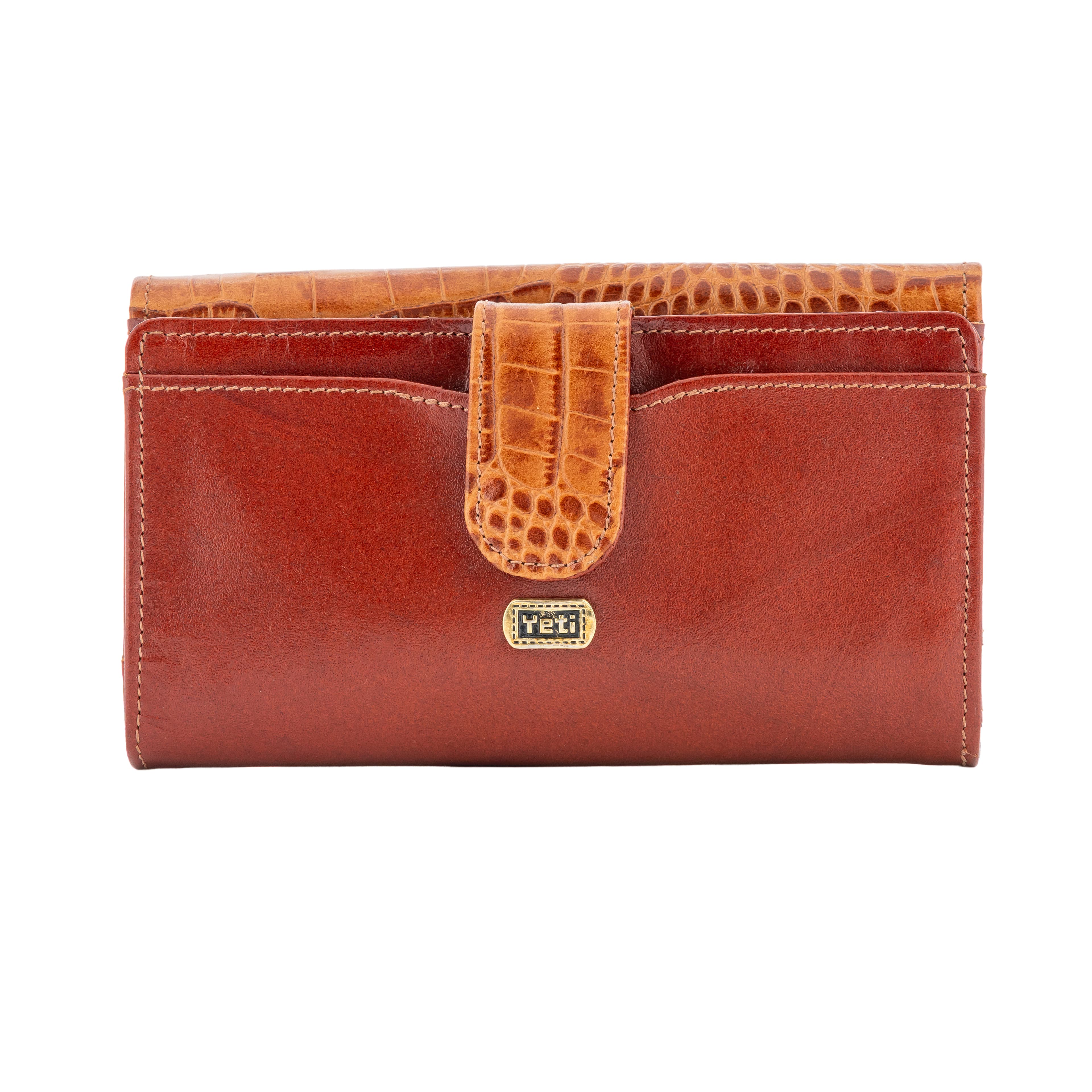 Classic Tan Leather Flap Organizer Wallet