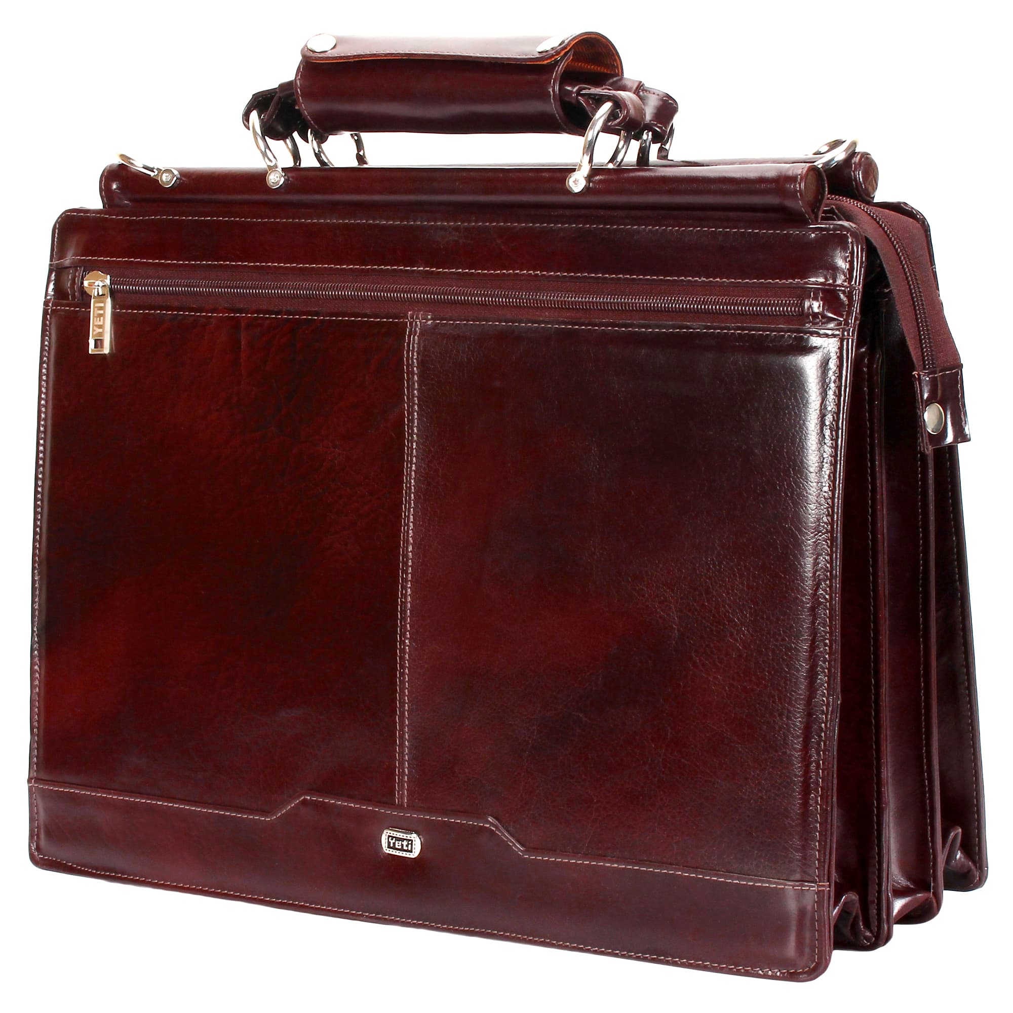 Premium Wine Brown Leather Executive Briefcase